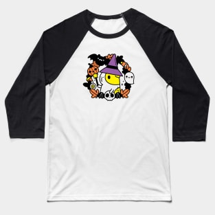 Bubu and Moonch, Halloween Witchy Guinea Pig T-Shirt, White Baseball T-Shirt